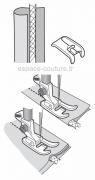 Pour couvrir la ganse passepoile avec le pied ganseur  passepoil simple HUSQVARNA VIKING