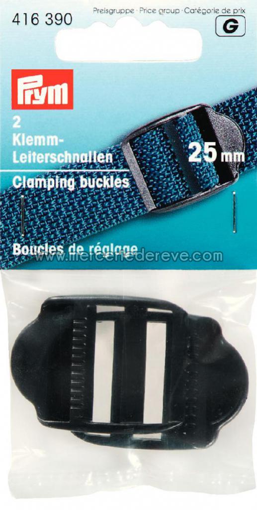 Boucles de réglage en plastique Prym Noir - 3 tailles